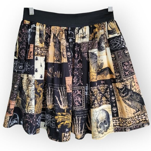 Edgar Allan Poe Gothic Skirt XS Stretch Waist - Picture 4 of 8